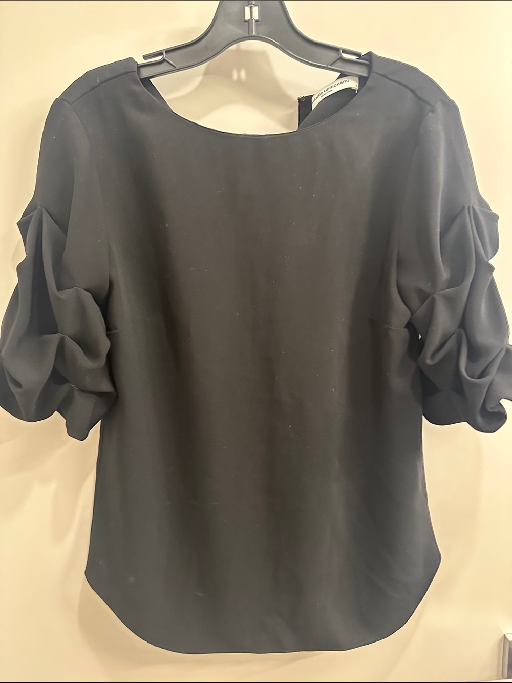 Amanda Uprichard Black Ruffled Sleeve Women’s Top